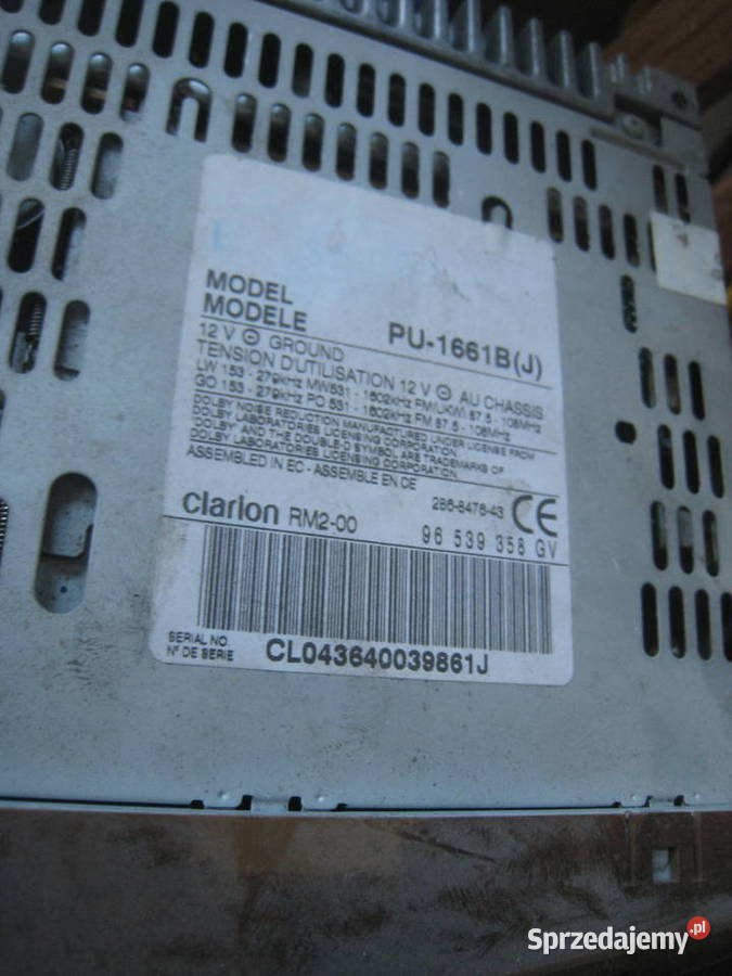 Radio radioodtwarzacz kasety Oryginalny Peugeot Clarion Kraków
