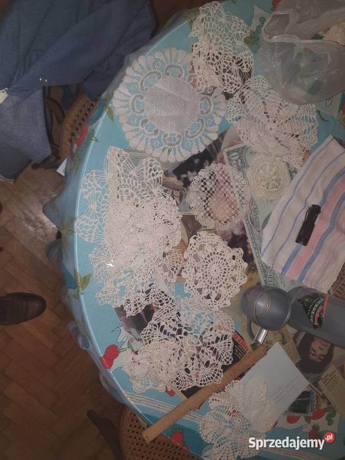 Plecionki ręcznie robione serwetki koronki Warszawa