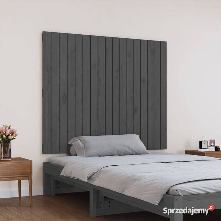 Wezgłowie łóżka szare 108x3x90 lite drewno Warszawa