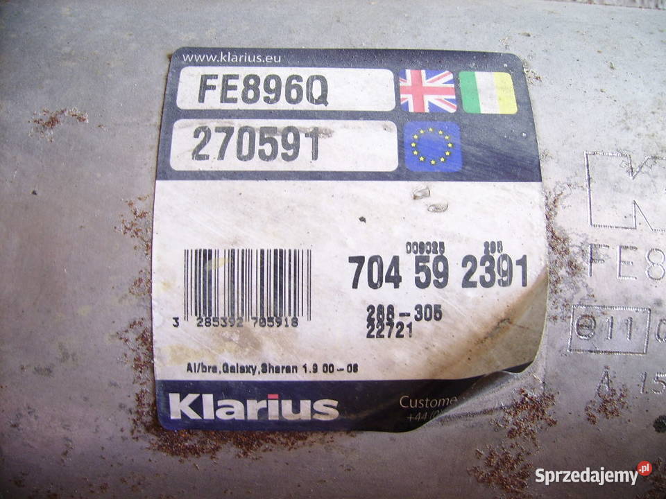 Tłumik środkowy ALHAMBRA SHARAN GALAXY MK2 0010 Układ wydechowy Radom sprzedam