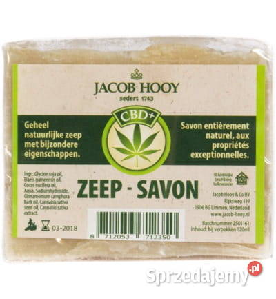 Naturalne mydło konopne CBD Jacob Hooy Pozostałe Łódź
