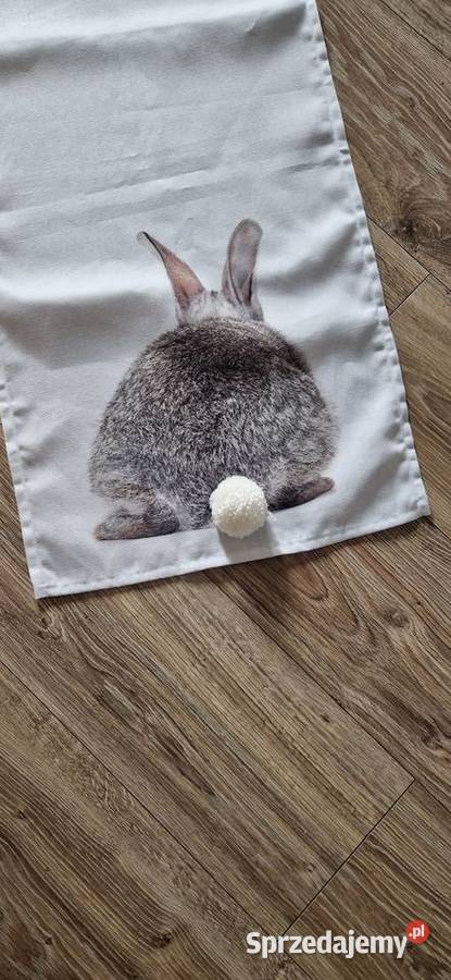 Bieżnik Kani obrus Wielkanoc zając z pomponem Kraków
