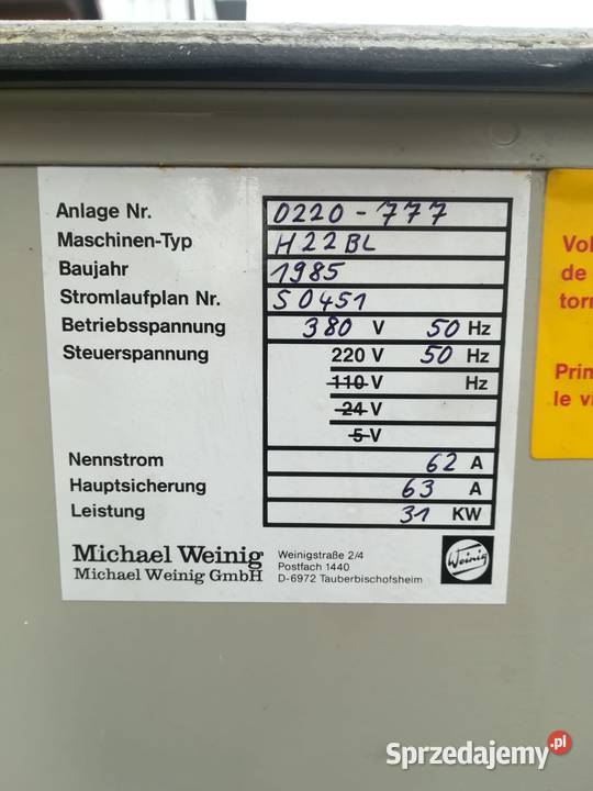 Strugarka 2stronna Weinig Pozostałe Wejherowo