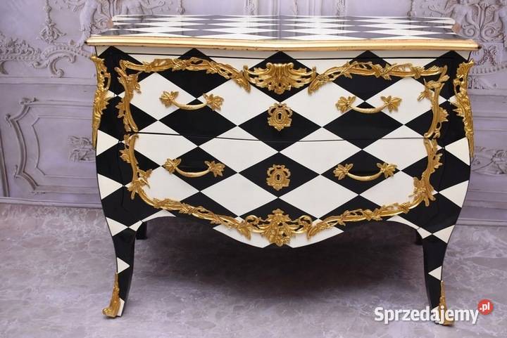 Królewska Biało Czarna Komoda Vintage Szafa Kraków sprzedam