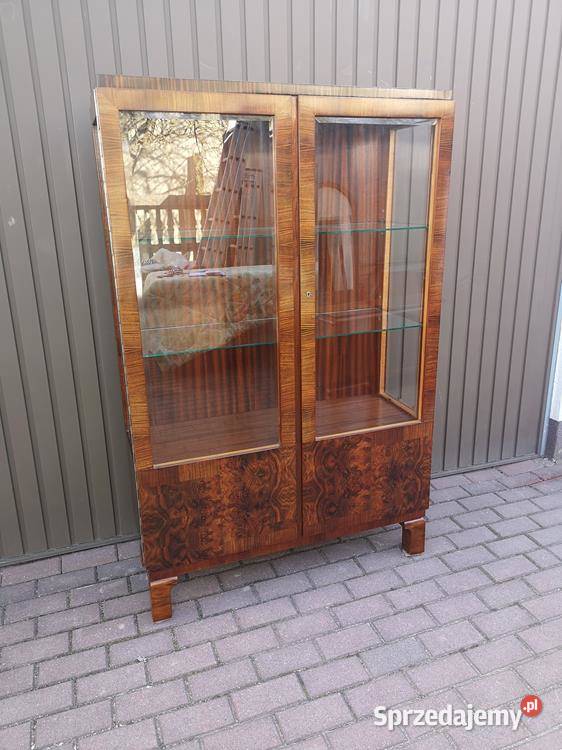 Witryna Biblioteka ARTDECO Orzech Politura Stara Swarzędz