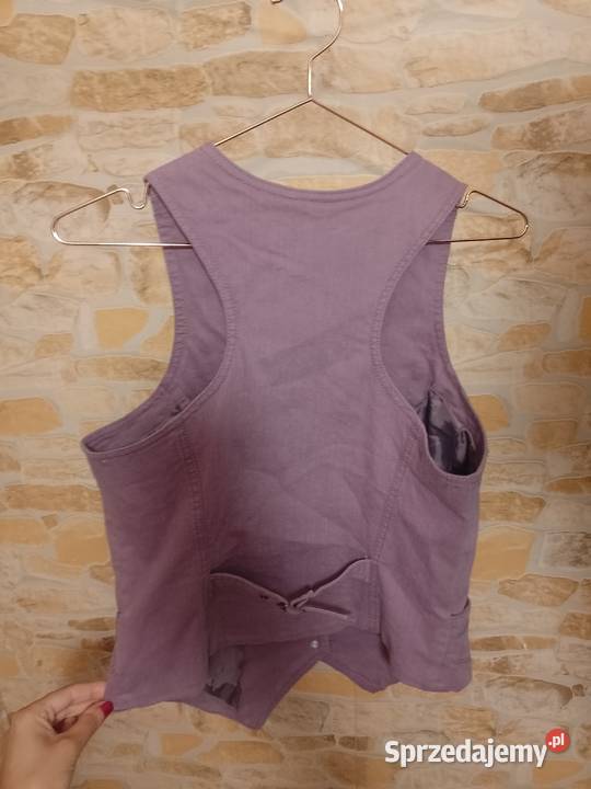 42XL Fioletowa dżinsowa kamizelka garniturowa z Rozmiar 42(XL) Kraków