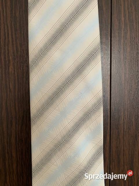 Krawat szarobłękitny Franco Feruzzi w paski Dla mężczyzn Częstochowa sprzedam