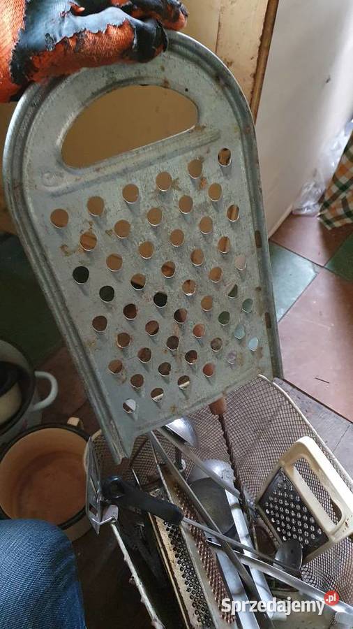 Przyrządy kuchenne PRL stare tarka sita chochla Warszawa