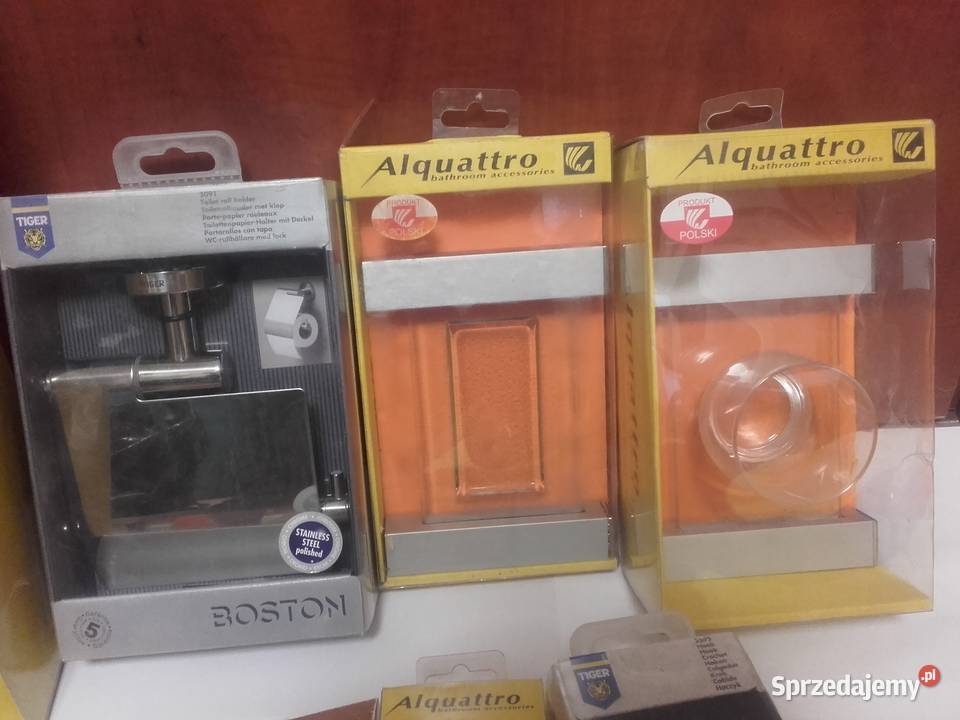 Zestaw akcesoriów łazienkowych alquattro i inne Będzin