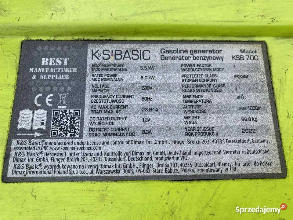 Agregat prądotwórczy 5kw Agregaty prądotwórcze Orzesze