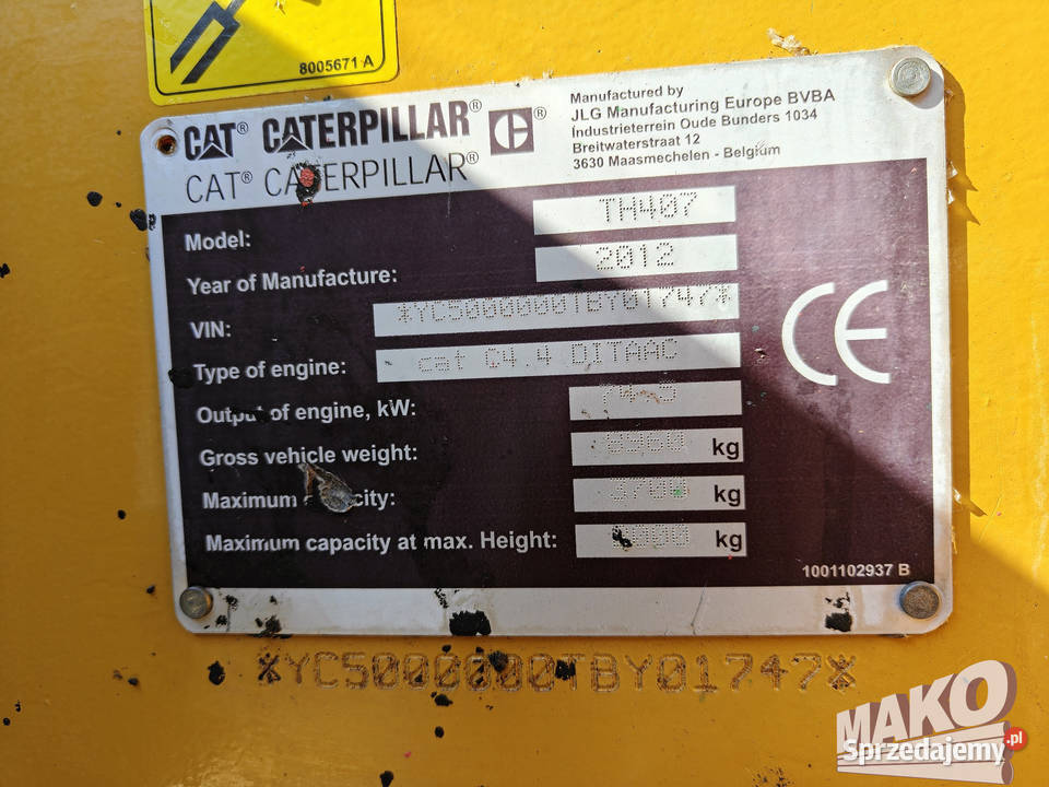 Ładowarka teleskopowa telehandler Caterpillar pełny VAT Pozostałe Ostrowiec Świętokrzyski