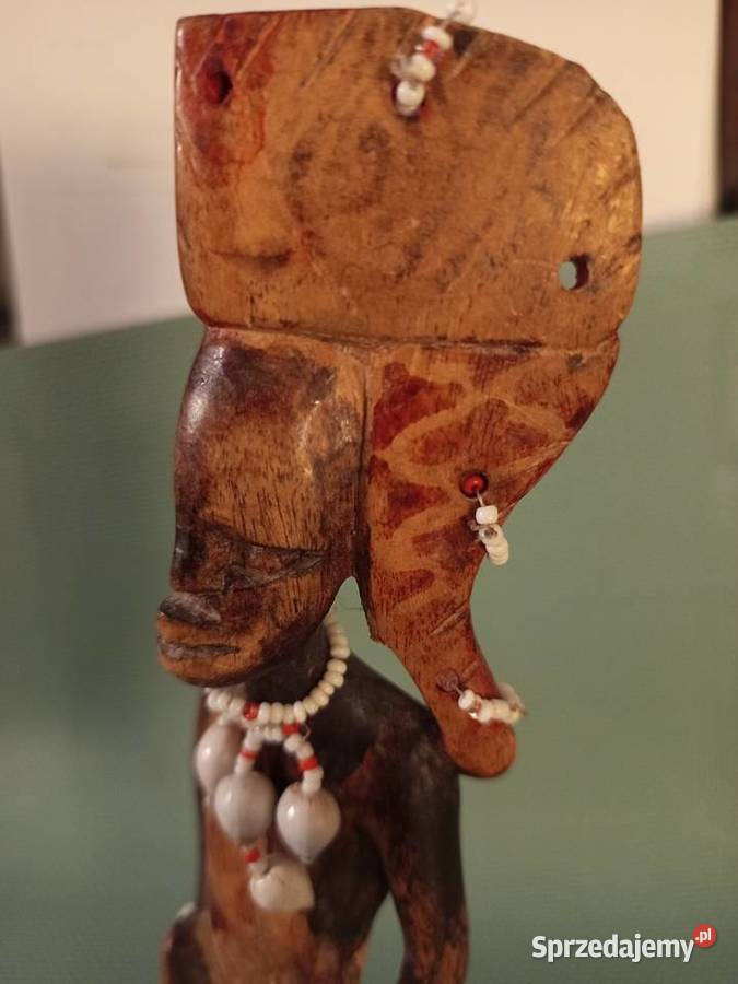 Afrykańska drewniana figurka rzeźba WOJOWNIK wys Warszawa sprzedam