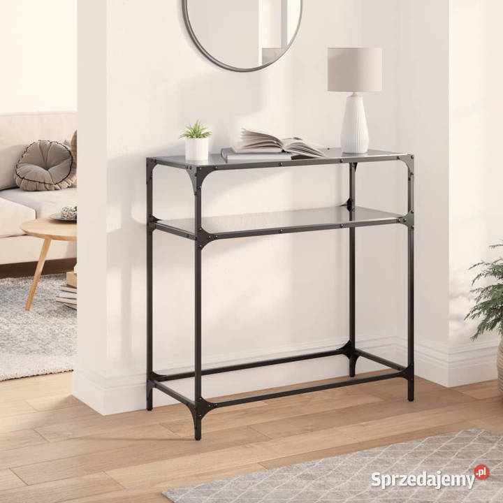 Stolik kawowy z czarnym szklanym blatem 80x35x81 Warszawa sprzedam