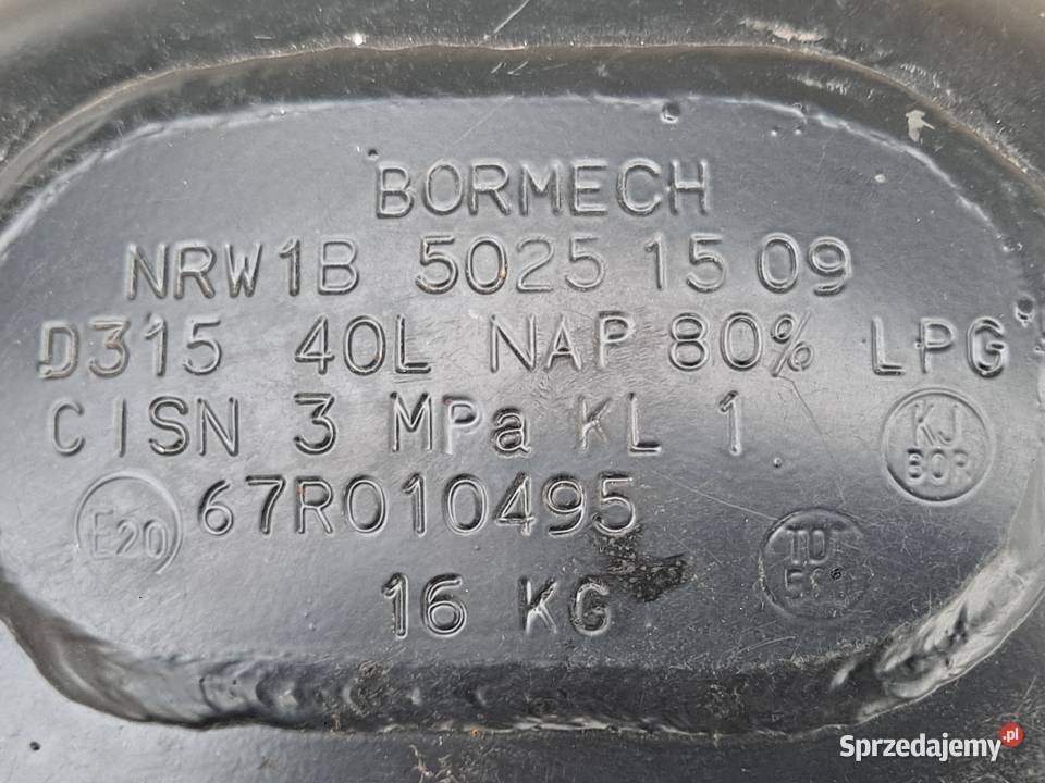 Zbiornik LPG Bormech 40l osobowe Cieszyn