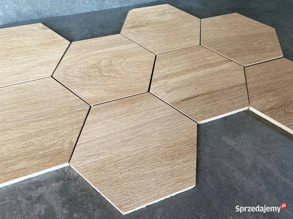 Płytki heksagonalne drewnopodobne PLASTER MIODU Łask