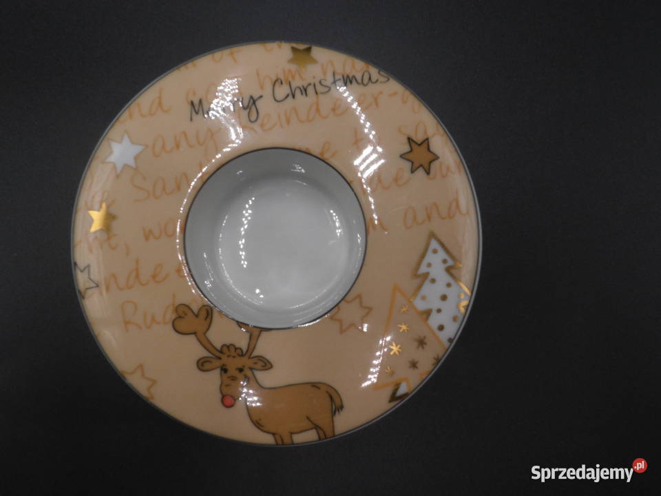 Porcelanowy świecznik motyw świąteczny ARZBERG Antyki, Sztuka, Kolekcje Raszków