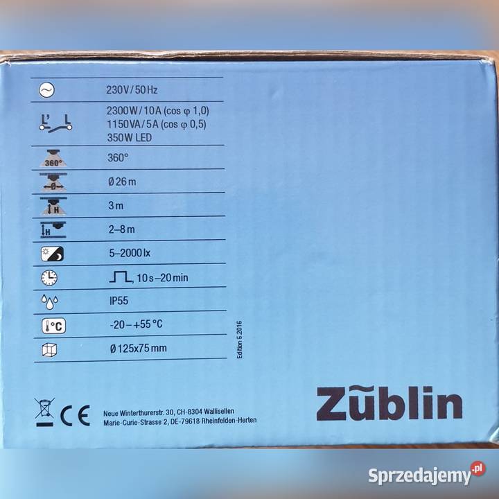 Producent ZUBLIN Marka ZUBLIN Typ produktu Rybnik