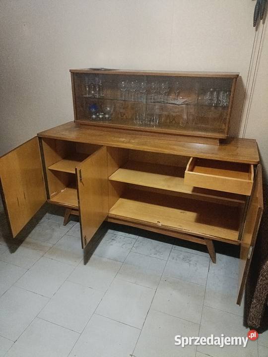 Komoda z nadstawką kredens PRL Meble łódzkie