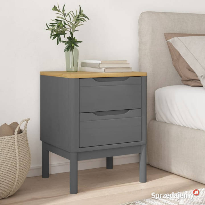 Szafka nocna FLORO szara 45x39x57 lite drewno Warszawa