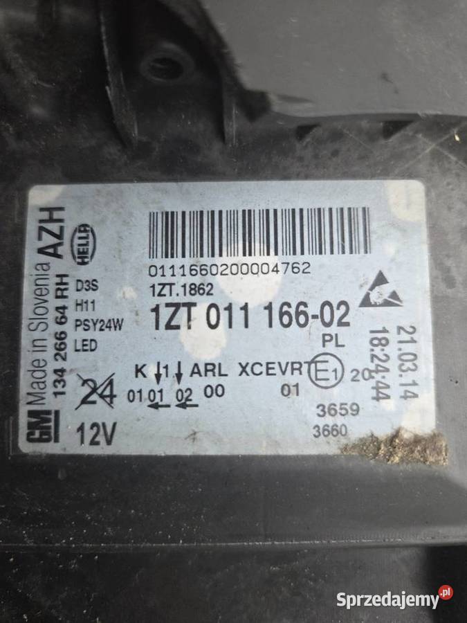 Lampa Opel Inignia Lift 1317r 1ZT01116602 śląskie Gliwice sprzedam