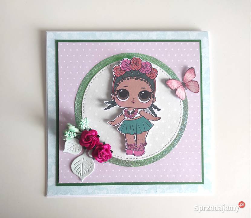Kartka ręcznie robiona na urodziny LOL Łódź
