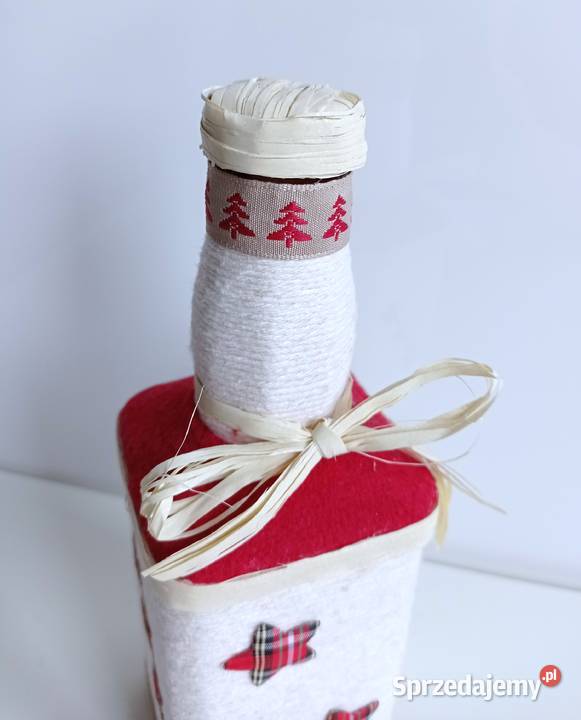 Butelka ręcznie zdobiona Boże Narodzenie Kante sprzedam