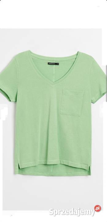 Bluzka koszulka Tshirt Basic Z kieszonką BAWEŁNA Bez wzoru Topy i koszulki Leszno