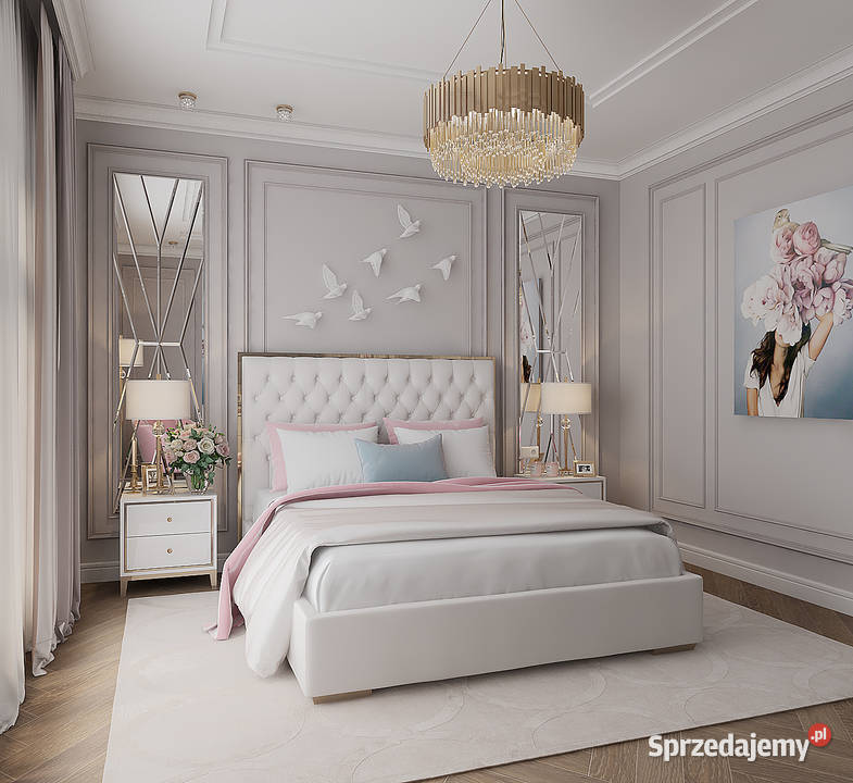 Łóżko glamour złote ze stelarzem 200x200