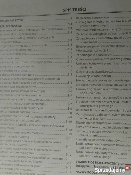 INSTRUKCJA OBSŁUGI DTR HITACHI ZX140W3 i iNNE Rok wydania 2008 zachodniopomorskie Szczecin