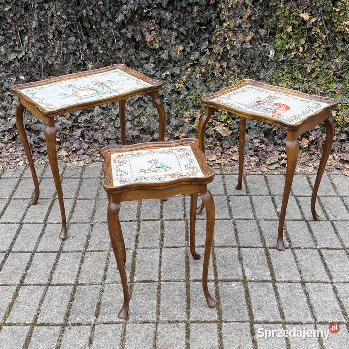ARTexpert Stolik stoliki trojak trojaki Ludwik Antyki, Sztuka, Kolekcje Dobrzany