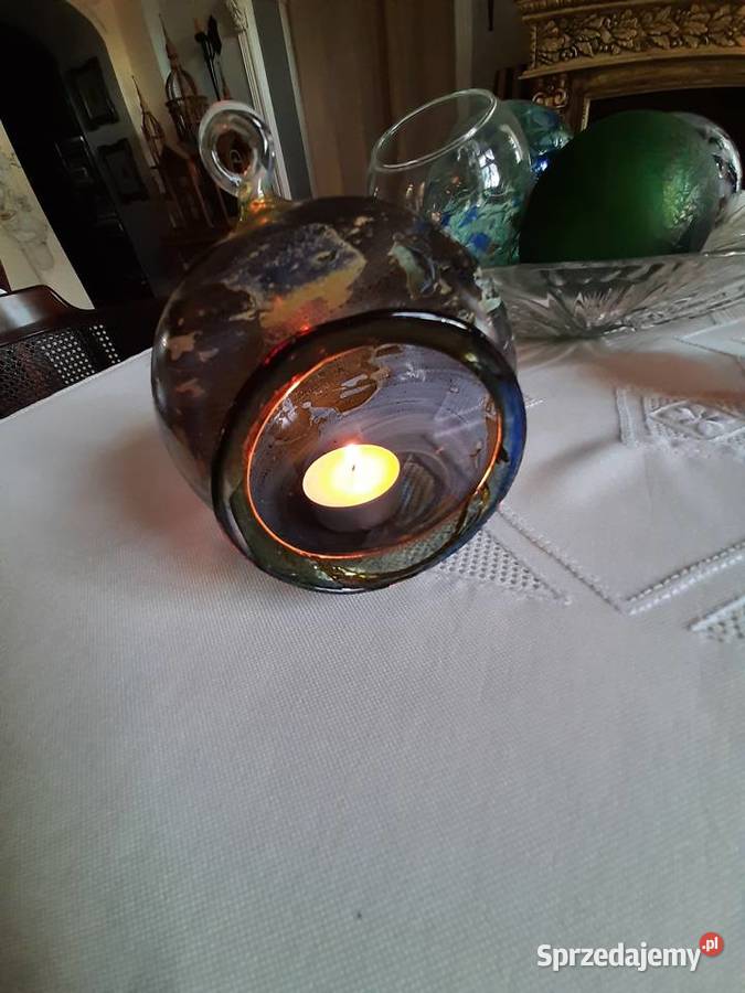 Szklany lampion do powieszenia Porcelana i szkło dolnośląskie Stronie Śląskie sprzedam
