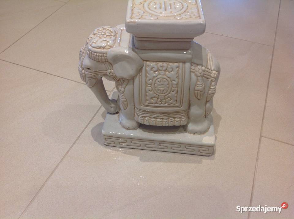 Słoń Ceramiczny Kwietnik Dekoracja Beżowy lubuskie Nowa Sól