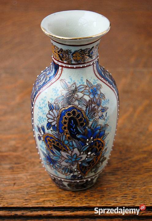 Chiński wazon ręcznie malowany złocony ceramika Lublin sprzedam