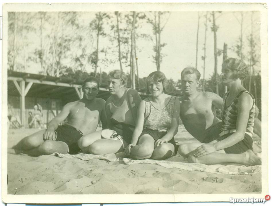 Stara fotografia wypoczynek plaża wakacje Ostrów Wielkopolski