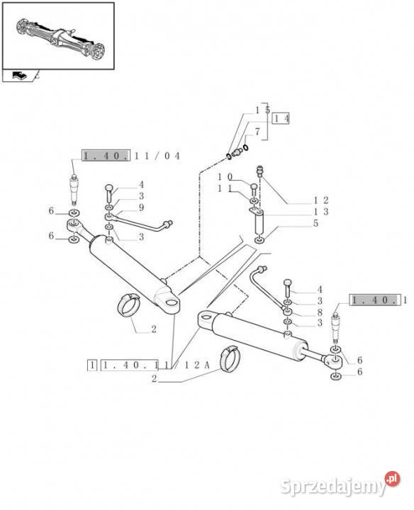 Holland T6090 T7230 Silownik ukl kierown double Pozostałe