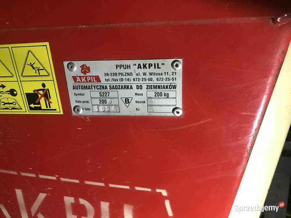 Sadzarka do ziemniaków AKPIL dwurzędowa mało Czerwonka-Gozdów sprzedam