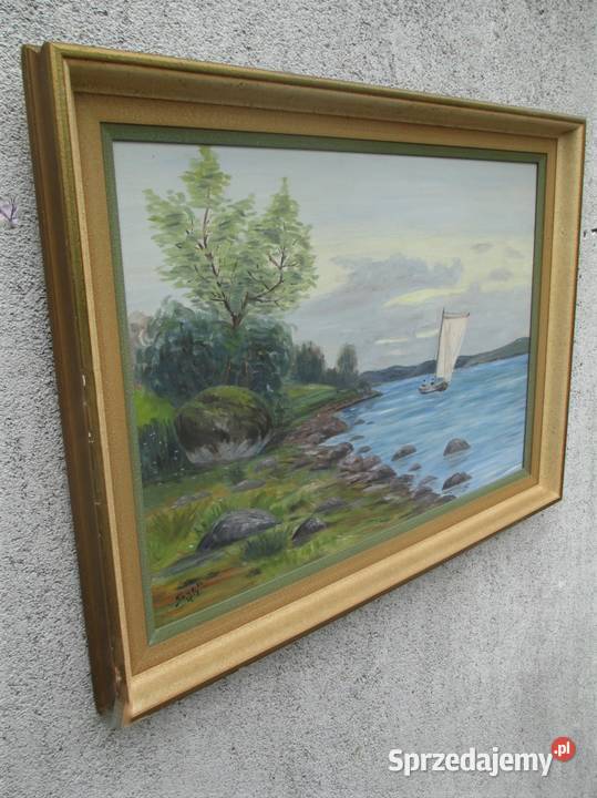 Obraz olejny Pejzaż z żaglówka Lublin