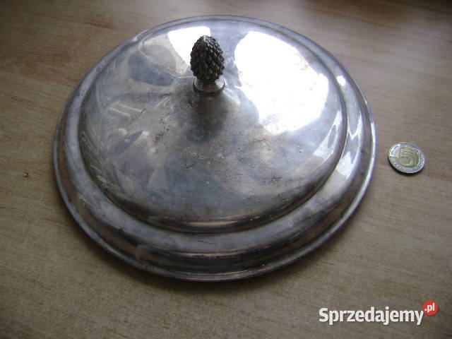 Starocie z PRL Naczynia posrebrzane Pokrywka The