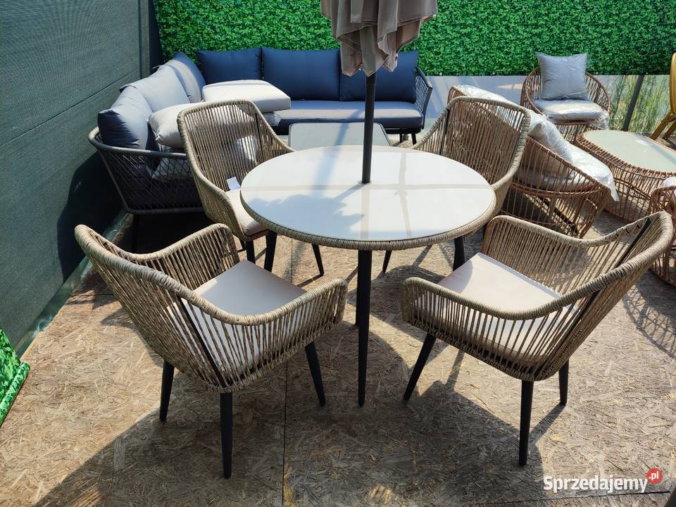 Zestaw mebli ogrodowych Malta 4 foteli okrągły Wschowa