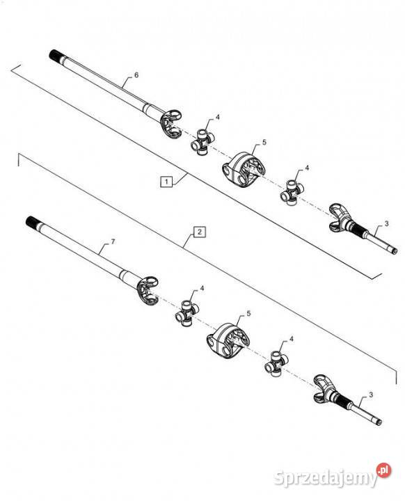 Holland T6090 T6070 Wałek długi 47492127 Rolnictwo