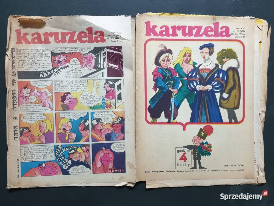 Karuzela pismo satyryczne zestaw 6 numerów 1976 Gdynia