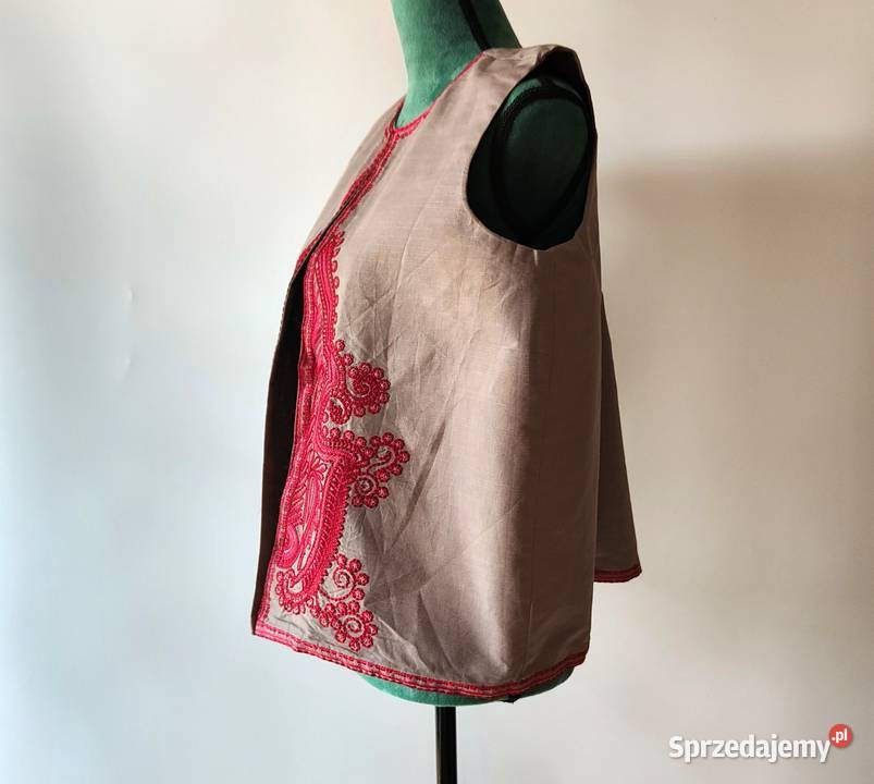 Szara kamizelka boho L 40 XL wzór orientalny Rozmiar 40(L) Szczecin