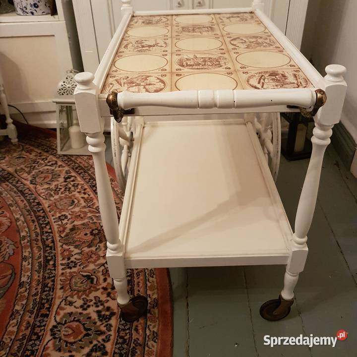 stolik kwietnik barek na kółkach z mosiądzem Dargikowo