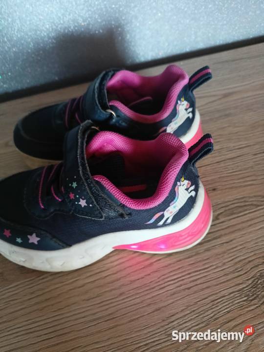 Adidasy dziewczynki z jednorożcem świecące