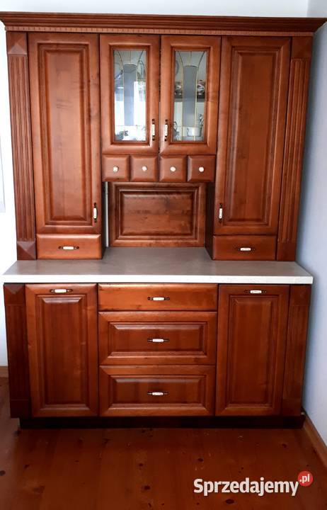 Meble kuchenne drewniane zestaw stan Poręba sprzedam
