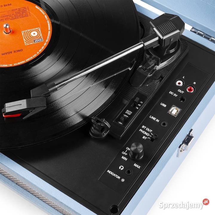 Gramofon w walizce z wbudowaniami głośnikami wielkopolskie