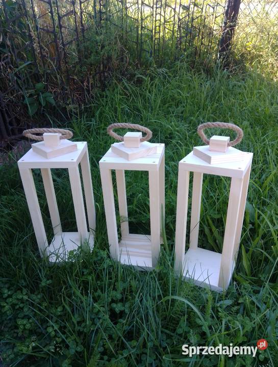 Lampion drewniany szlifowany ozdoba dekoracja