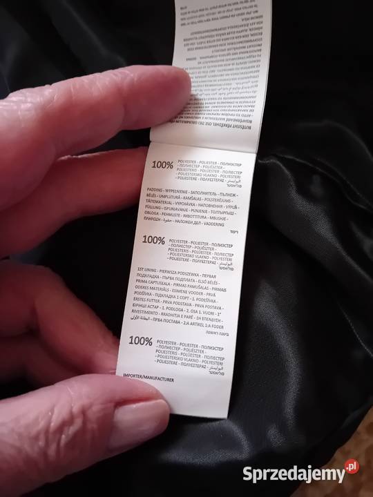 Nowa czarna puchowa kurtka z kapturem mazowieckie Warszawa
