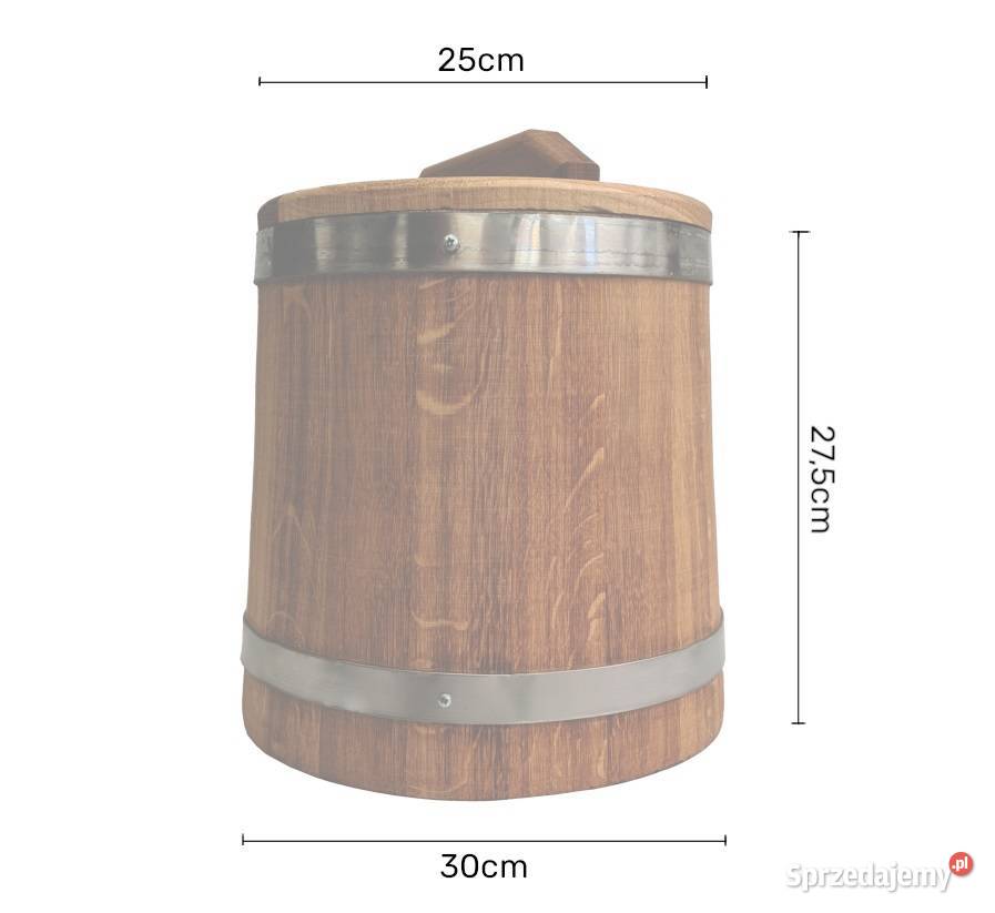 BECZKA DĘBOWA DO KISZENIA 10 L BECZKA POKRYWA Beczki i kamionki Skawina