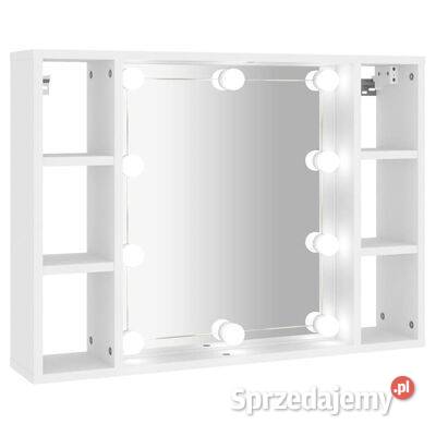 vidaXL Szafka z lustrem i oświetleniem LED, biała, 76x15x55